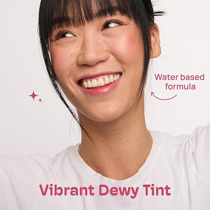 MIXIK Juicy Lip Tint, Hydrating Water-Based Lip Stain and Tint that feels light and fresh for Dewy and Radiant lips, Formulated with Blue Agave Extract for long lasting Moisturizing (Pink Guava)