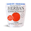 Herban Essentials - Orange Wipes & Towelettes - Essential Oil Wipes for Make Up, Hands, Face & Body - Travel Size Essentials & Toiletries - Natural, Individually Wrapped, Disposable & Moist (20 count)