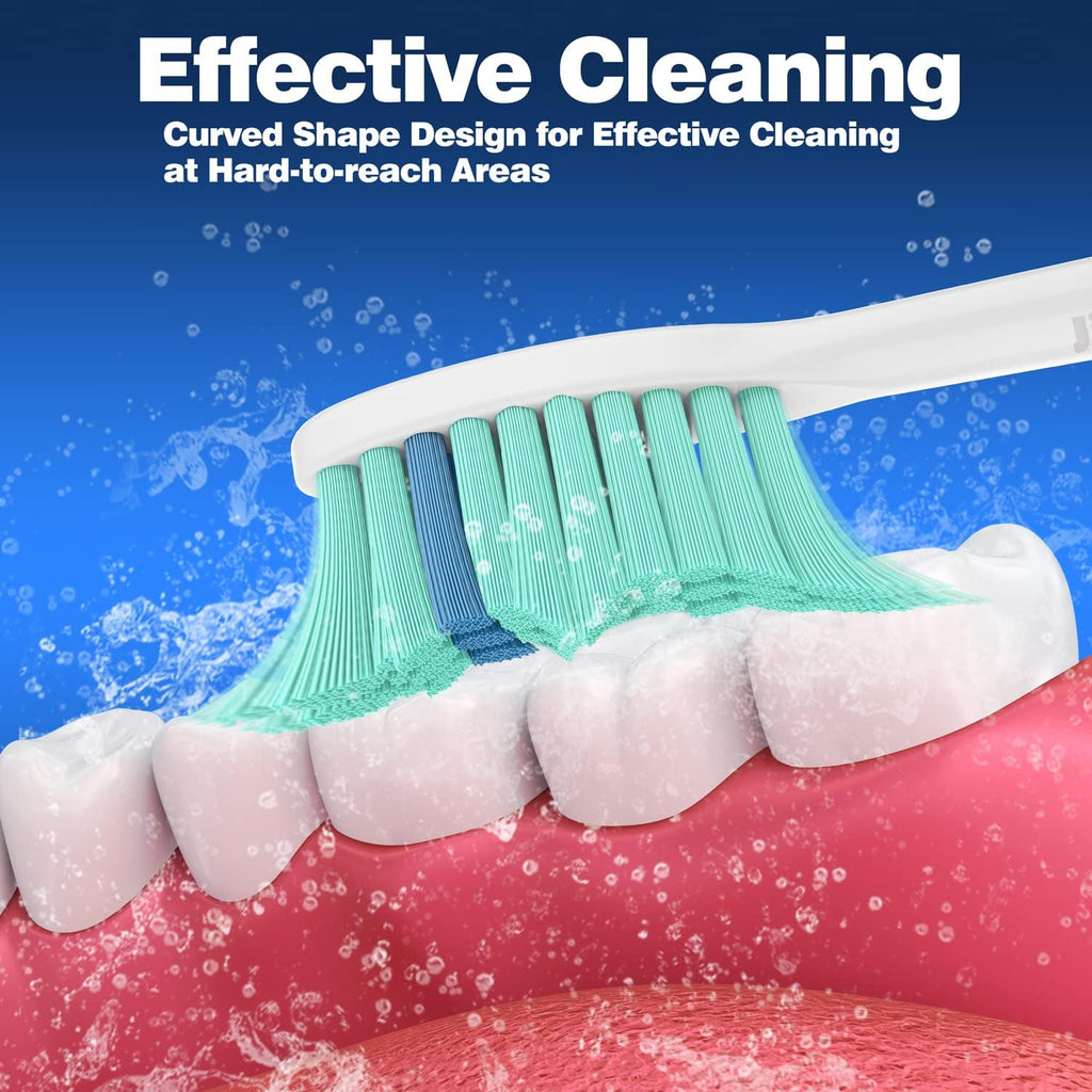 Toothbrush Replacement Heads for Philips Sonicare E-Series, Essence, Elite, Advance, CleanCare Screw-on Electric Toothbrush Heads HX7022/66, 6 Pack