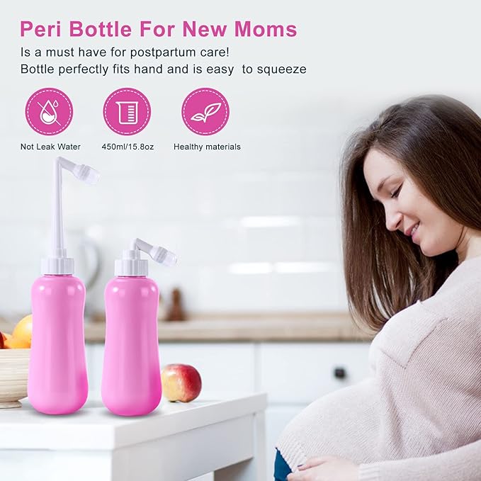 FOOFOO Portable Bidet Travel Large Capacity 450ml(15oz) Personal Toilet Handheld Pink