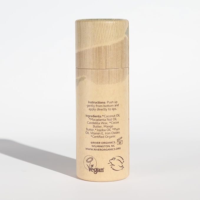 Organic Lip Stain, Zero-Waste Vegan Lip Stain in Fig, Pomegranate or Guava .30 oz / 8.45 g Long Lasting, Toxic Free, (Fig)