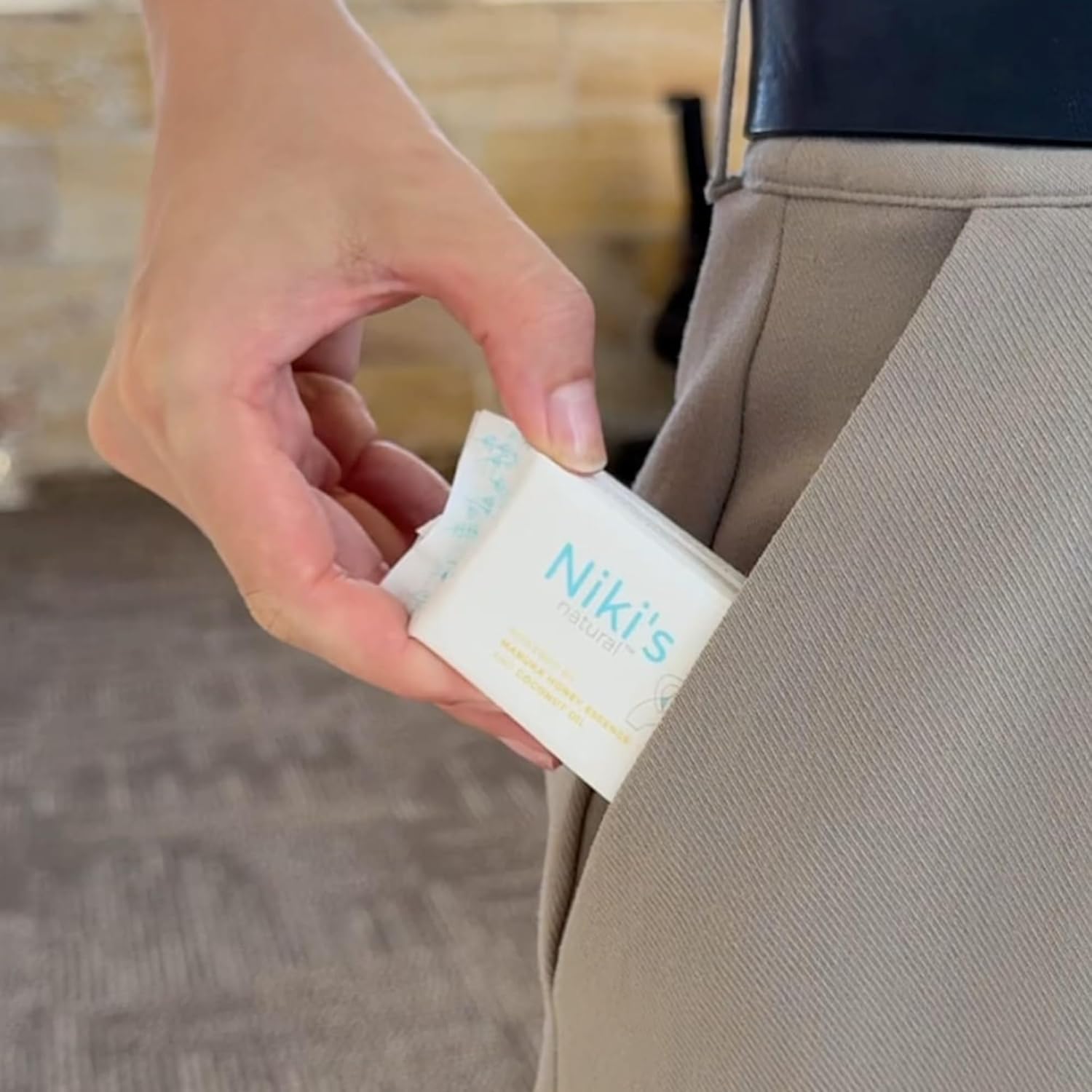 Niki's Natural Pocket Baby Wipes | Organic Baby Wipes Sensitive | Made with Manuka Honey and Coconut Oil, Unscented | EWG Verified | 32 Wipes (4 Pack x 8 Count Wipes)