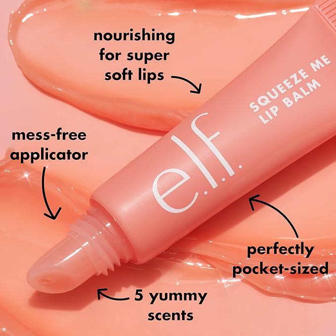 e.l.f. Squeeze Me Lip Balm, Moisturizing Lip Balm For A Sheer Tint Of Color, Infused With Hyaluronic Acid, Vegan & Cruelty-Free, Blueberry