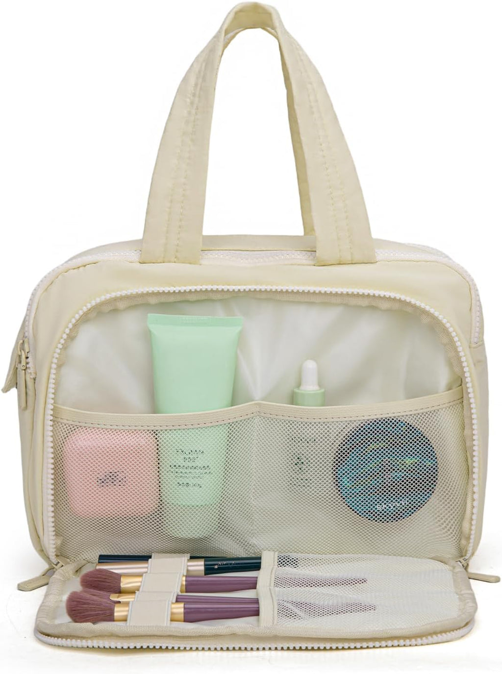 Montana West Travel Toiletry Bag Large Capacity Travel Bags Soft Makeup Organizer Lightweight Puffy Cosmetic Bag with Waterproof Compartment