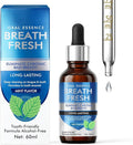 Bad Breath Treatment for Adults - Natural Fast-Acting Breath Freshening Drops with Long-Lasting Protection, Alcohol-Free Oral Care Solution for Social Confidence