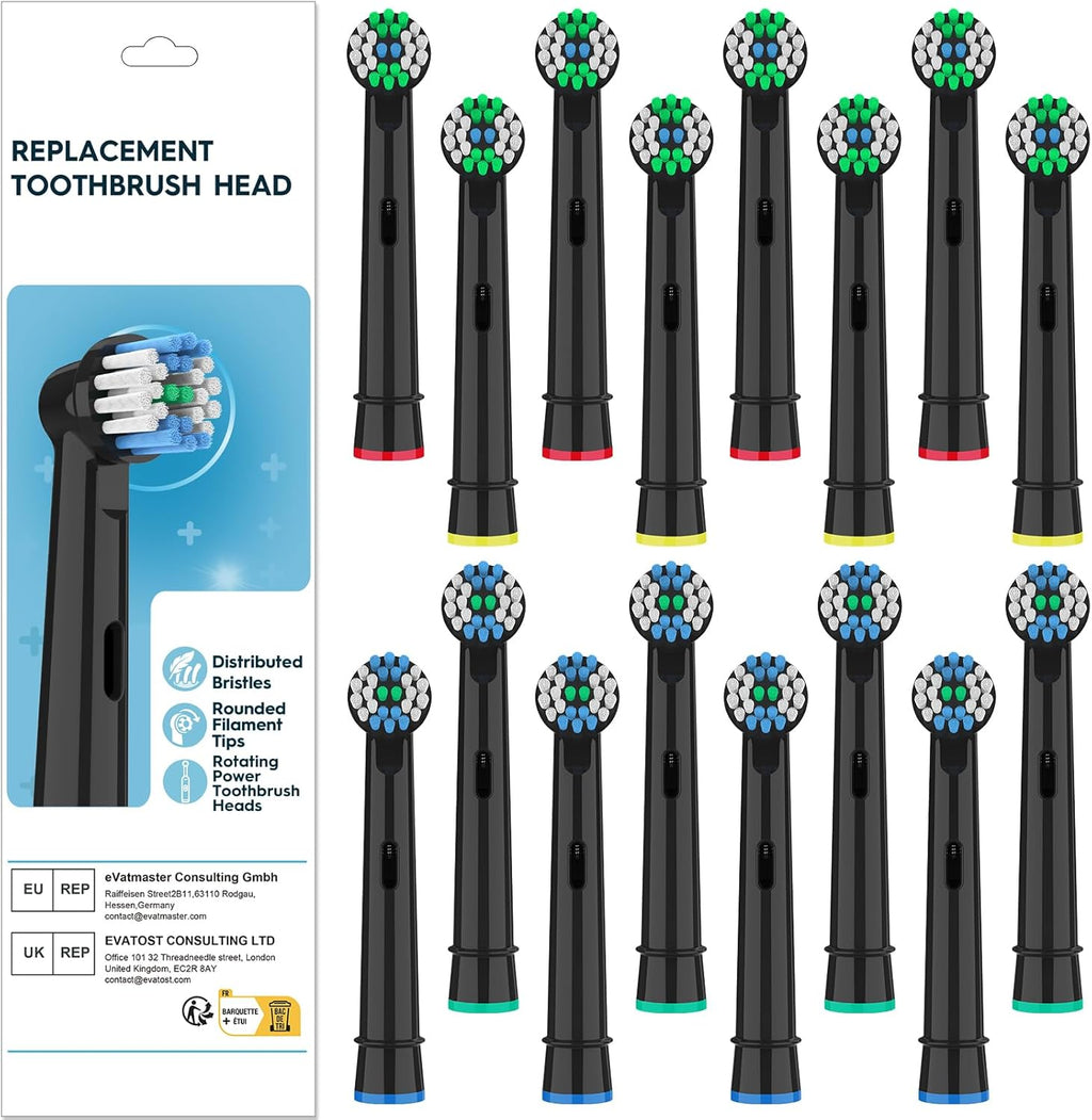 Replacement Toothbrush Heads Compatible with Oral B Pro 1000 Electric Toothbrush,Replacement Brush Heads Refill for Genius X,Smart 1500,Pro 5000,16 Count