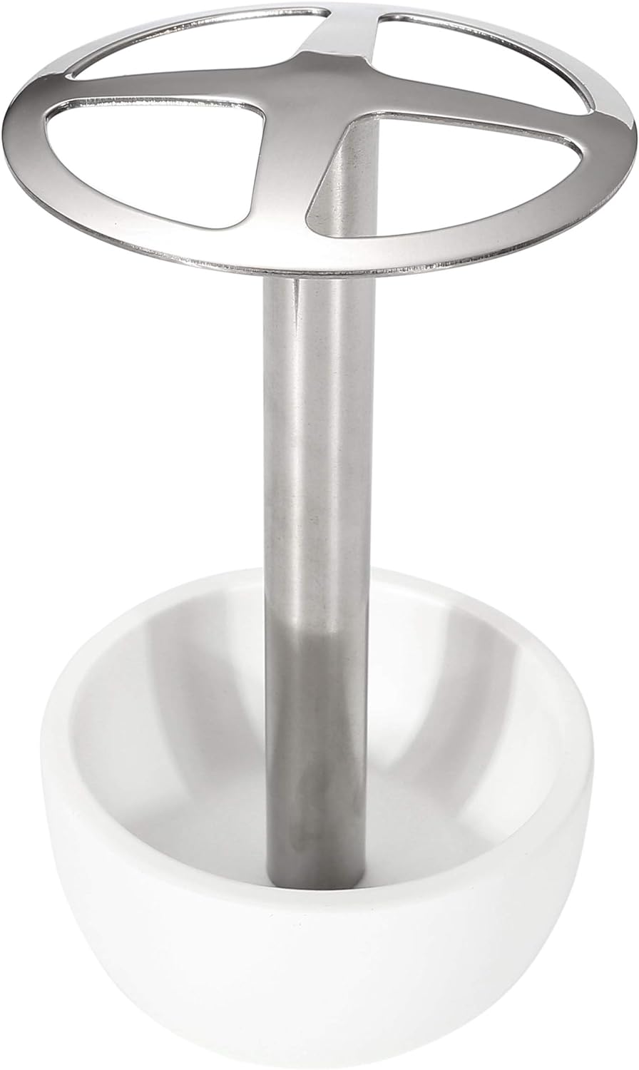 CozyCabin Toothbrush Holder Stand, for Razor, Bathroom Vanity Countertop, Stainless Steel Toothbrush Bathroom Organizer (White)