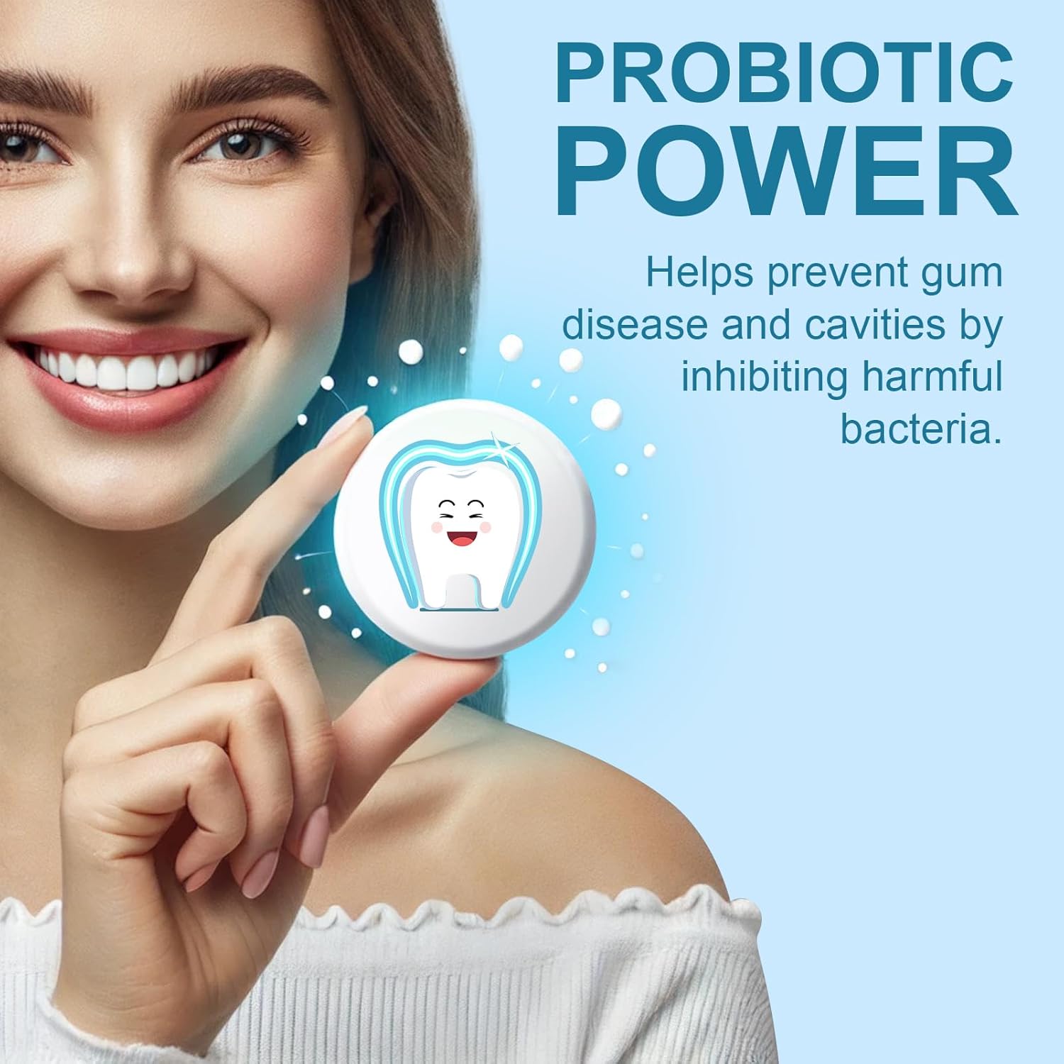 GlorySmile Toothpaste Tablets, Nano Hydroxyapatite with Probiotics, Fluoride & Plastic Free, Eco & Travel Friendly Size, Remineralizing Chewable Toothpaste Tabs - 62ct, Mint