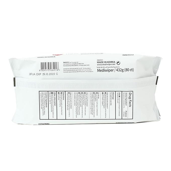 MEDIWIPER 80ct Alcohol-Free Hand Sanitizing Wipes Unscnted Wet Wipe, Hand Sanitizer (80 Wipes (80 * 1))