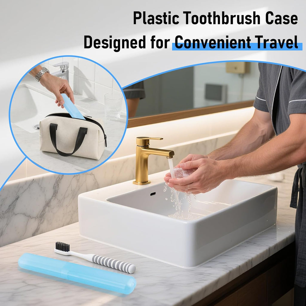 28 PCS Travel Toothbrush Case, 7 Colors Portable Toothbrush Storage Cases, Dust-Proof Toothbrushes Case, Breathable Toothbrushes Travel Containers for Trip Home Camping Daily Use