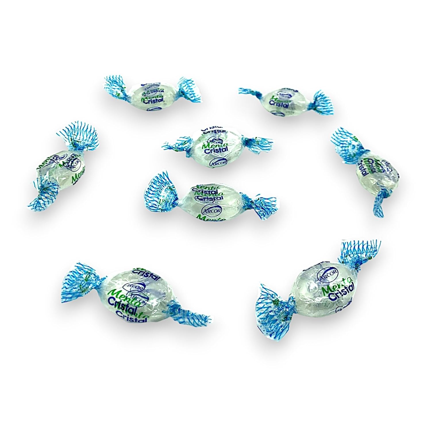 Crystal Mint Candies-1.5 lbs-Individually Wrapped Gourmet Blue Tint Hard Candy Mints for a Cool Refreshing Taste-Perfect After Dinner Mint(24 oz)