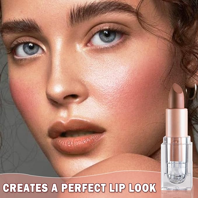 Matte Nude Lipstick Velvet Lip Gloss Non-Fading Non-Sticky Cup Nude Lipstick Matte Lip Stain Long Lasting Waterproof Lipstick for Women Girls Daily Lip Makeup - Milk Tea