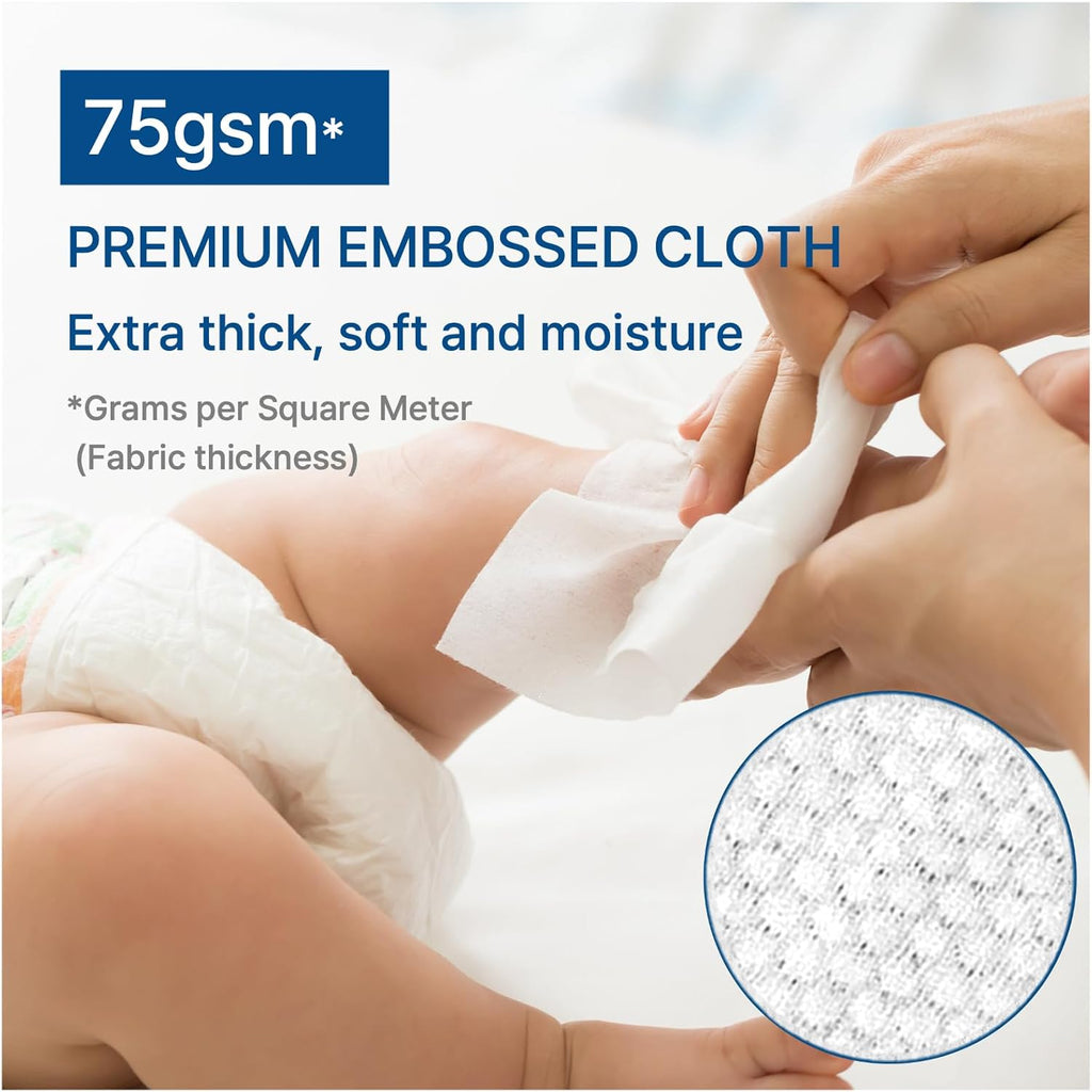 BEBESUP- Korea’s #1 Signature Baby Wipes - Hypoallergenic Water-based Unscented Alcohol-Free Ultra-Thick Super Seed Extracts Organic Plant-Based for sensitive skin Flip-Top 560 Count (8 Packs)