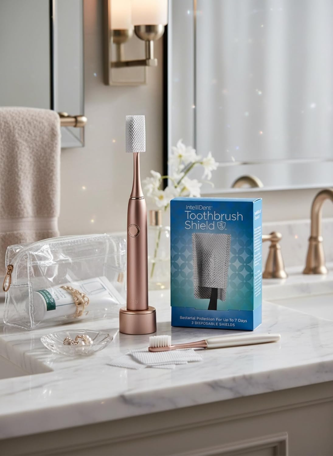 Intellident Toothbrush Shields - Pack of 3 Toothbrush Head Cover Caps - Breathable, Quick-Drying & Disposable - Perfect for Travel, Home & Office Use