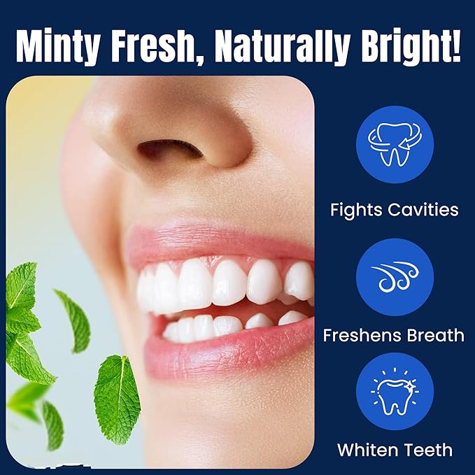 Nutri 11 Natural Whitening Toothpaste | Fluoride-Free & SLS-Free | Enamel Remineralization with Hydroxyapatite & Baking Soda | Sensitive Teeth Safe | Fresh Mint Flavor | 100g