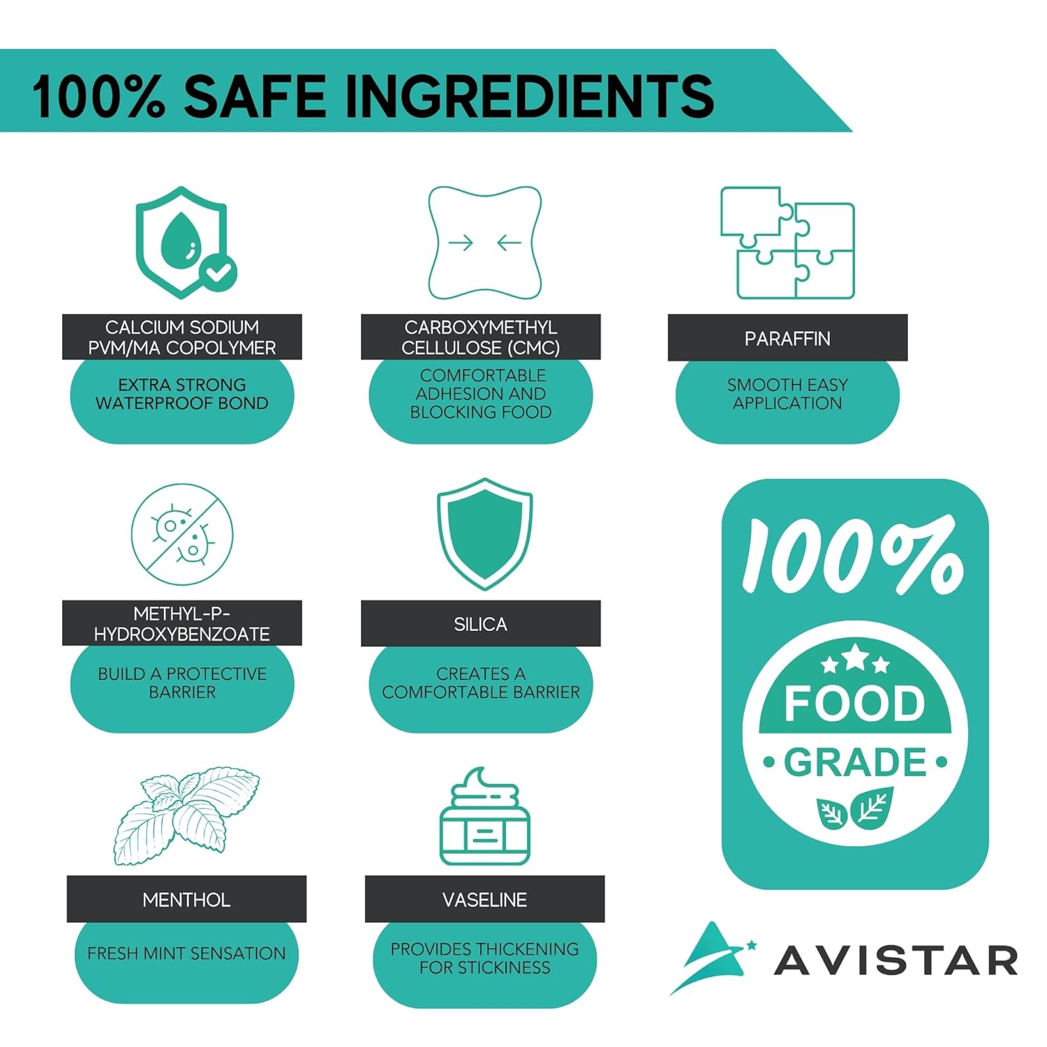 Extra Strong Denture Adhesive Cream, 12 Hour Hold Dental Glue, Waterproof, Zinc & Fluoride Free, Easy Apply Nozzle, Seals Food Out for Comfort, Mint Flavor (2 Pack, 2.8 Fl Oz)