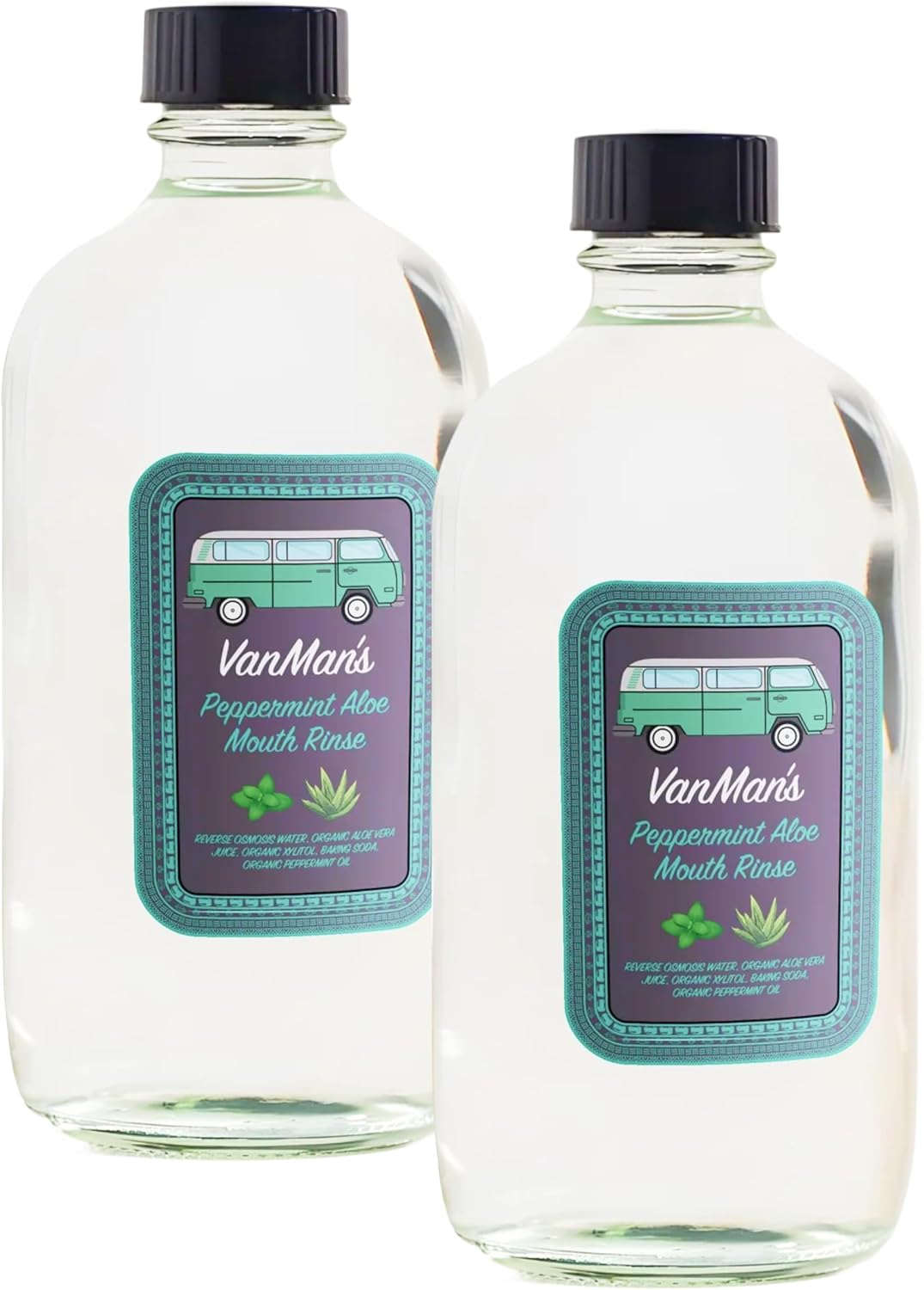 Vanman's - Oral Mouth Care Kit with Two Oral Rinse Mouthwash (8.8 Ounce) - Aloe, Fresh Mint Remineralizing Mouthwash for Gum Health, Bad Breath and Dry Mouth