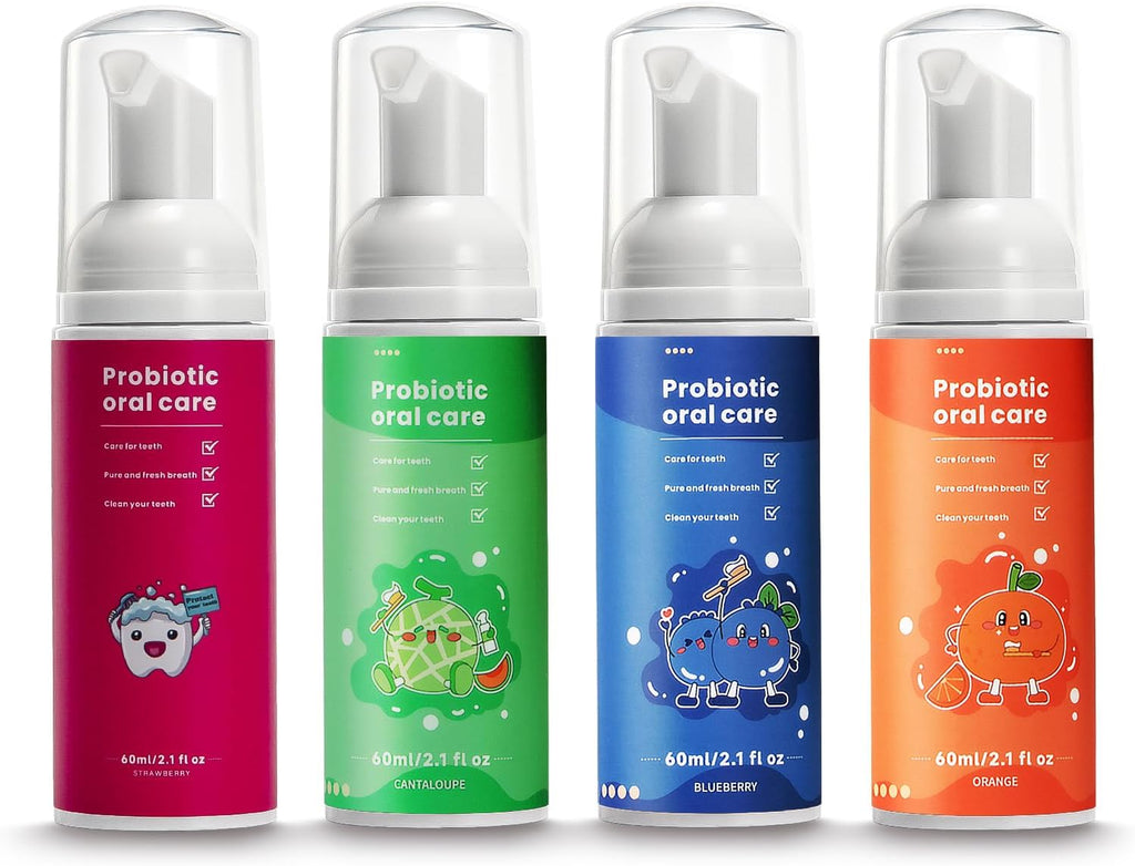 Fluoride Free Foam Kids Toothpaste - ELOTAME Toddler Natural Whitening Toothpaste with Mix Mint Flavor,Travel for U Shaped Toothbrush