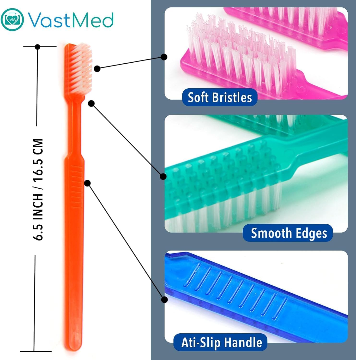 200 Pcs Disposable Pre-Pasted Toothbrushes by Vastmed | Individually Wrapped Pre Pasted Toothbrush | Single Use Waterless Tooth Brush for Hotel, Camping, Homeless Gift