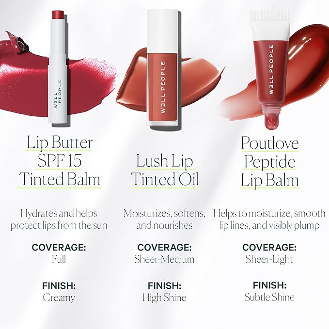 Well People Poutlove Peptide Lip Balm, Hydrating Sheer Tinted Lip Treatment with Peptide Complex, Murumuru Butter & Sesame Seed Complex for a Plumper, Smoother-Looking Pout, Dragon Fruit