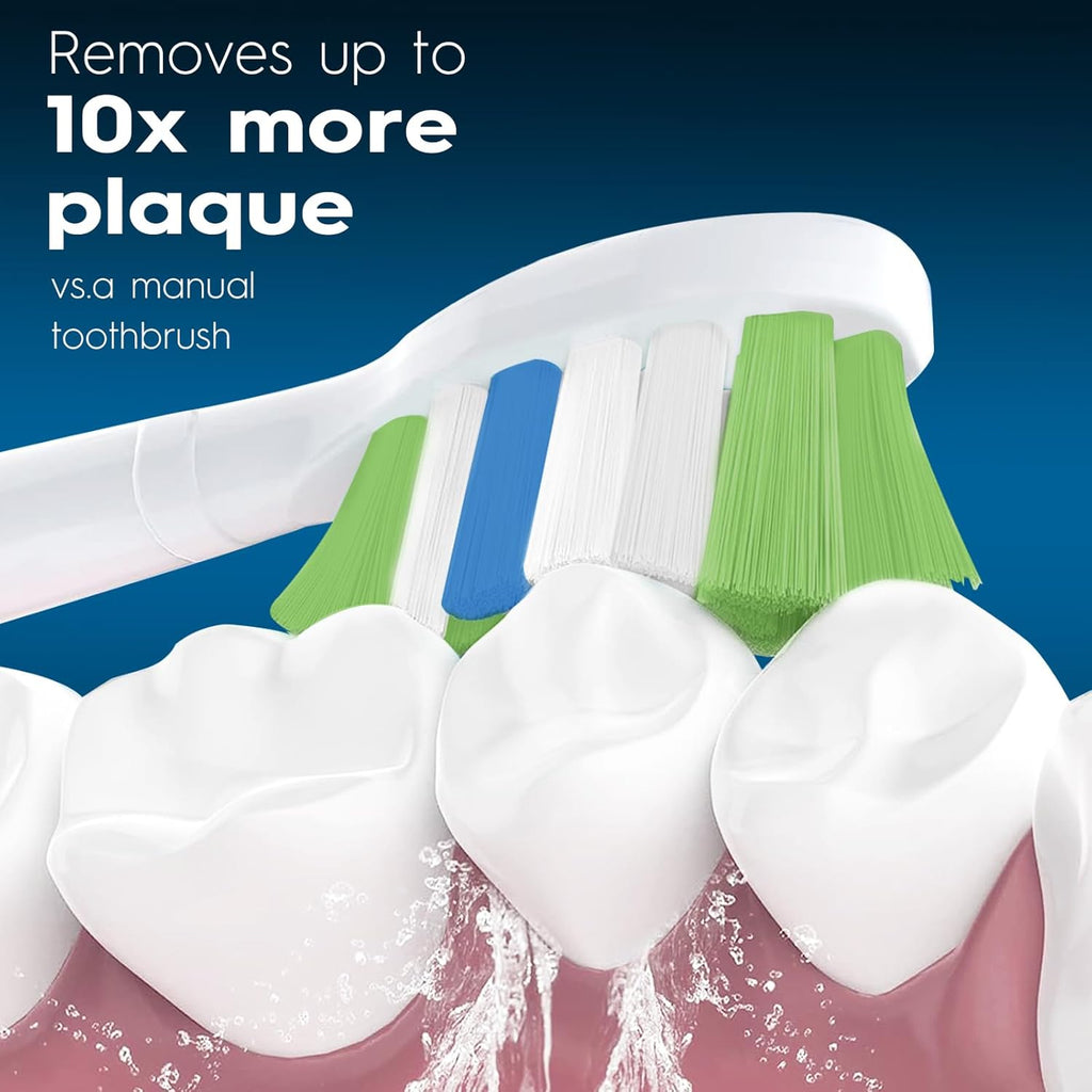 Replacement Toothbrush Heads Compatible with Philips Sonicare ProtectiveClean 4100 5100 5300 6100 Electric Toothbrushes, W Replacement Head for Sonicare, White, 8 Count