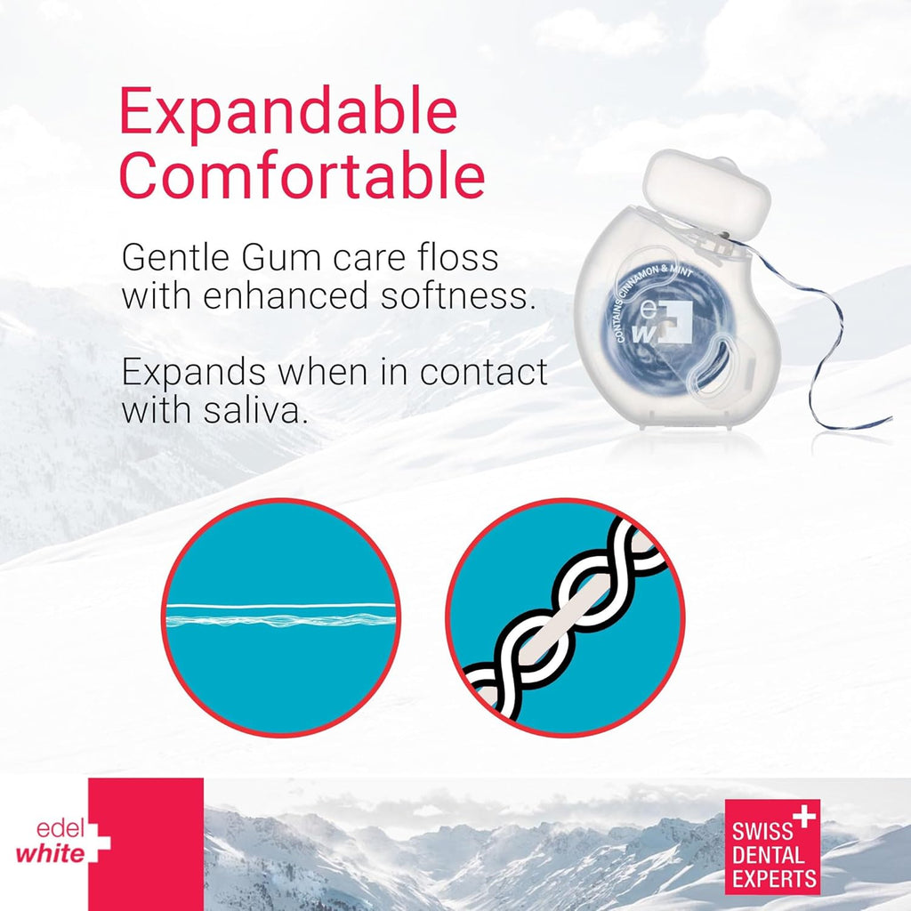 Gentle Gum Care Soft Woven Dental Floss, Minty Cinnamon Flavored Dental Floss | Woven Cushioned Comfort Floss for Sensitive Gums | Expanding & Cushioned Flossing - 131ft Total Length (5 Pack)