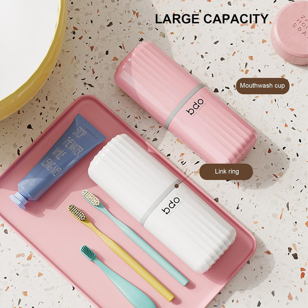 Toothbrush Travel Case Portable Toothbrush Holders with Cover Leakproof Toothbrush & Toothpaste Holder for Traveling School Camping Business Trip Bathroom