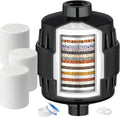 20 Stage Shower Head Filter for Hard Water with 3 Cartridges, High Output Shower Water Filter to Remove Chlorine, Fluoride and Other Impurities, Improves Skin Condition, Protects Hair
