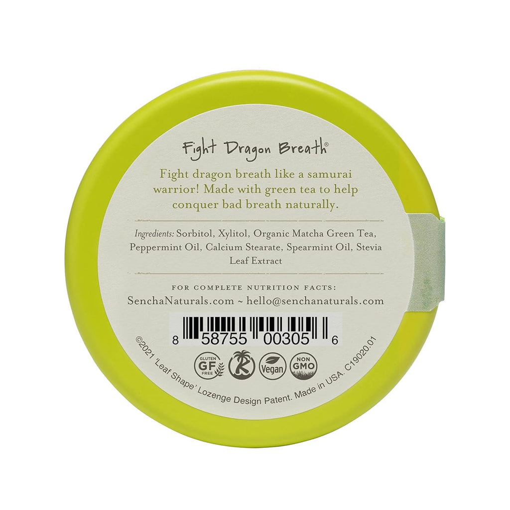 SEN CHA Naturals Green Tea Mints, Sugar-Free Breath Mints, Made With Organic Japanese Matcha Green Tea, Gluten-Free, Sugar-Free, Vegan & Keto-Friendly, Moroccan Mint, 1.2oz (1 Pack)