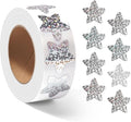 1000Pcs Star Stickers for Kids,1 inch Holographic Star Stickers for DIY, Crafts, Behavior Chart, Student Planner, School and Classroom Teacher Supplies (Silver)