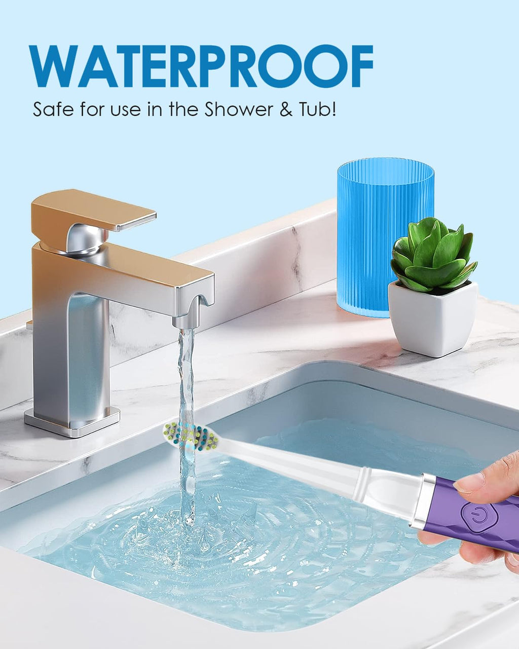 Voom Sonic Pro 3 Rechargeable Electric Toothbrush With Soft Dupont Nylon Bristles Dentist Recommended Portable Oral Care 2-Minute Timer 3 Adjustable Speeds Light Weight Design - Purple