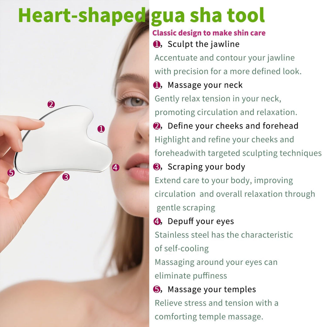 Annarose Face Roller Massager Skin & Gua Sha Facial Tools Stainless Steel, Facial Massage Skin Carefor Face Neck Body, Reduce Puffiness Remove Wrinkles, Valentines Gift for Women