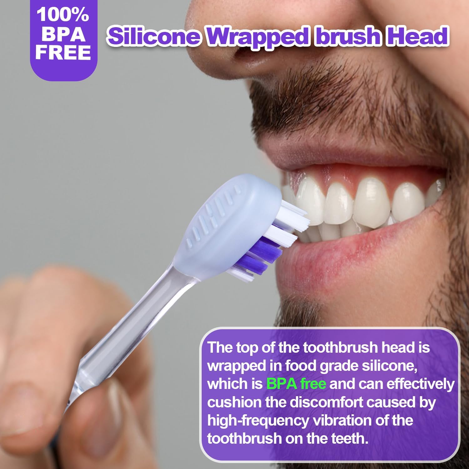 Metal Electric Toothbrush with UV Mode, Vibration and Oscillation Electric Toothbrush for Adults, 6 Brush Heads & Travel Case & Dust Cover, 5 Modes & Built in Timer, One Charge Last 120 Day（Sliver）