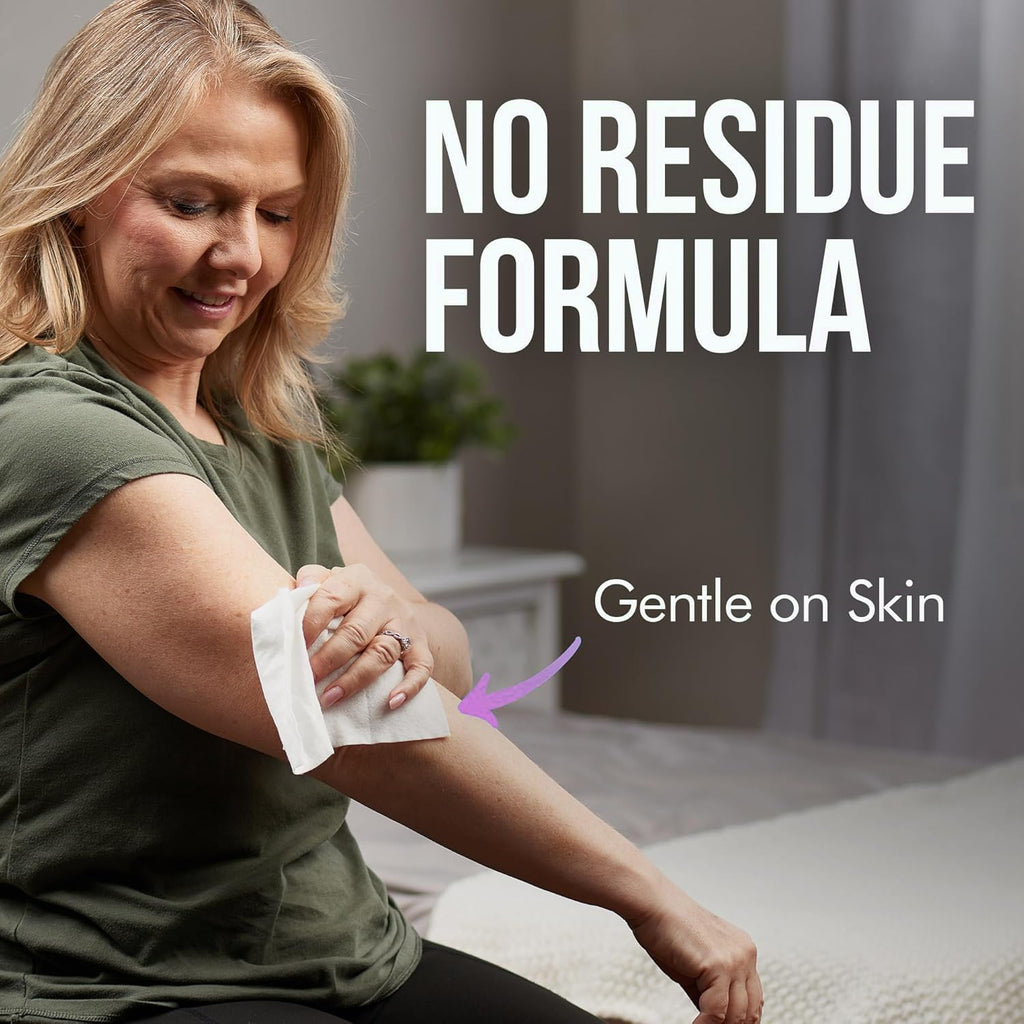 Extra Large Bath Wipes for Adults Bathing No Rinse - 120 Disposable Body Cleansing Wipes for Men, Women & Elderly - Great for Gym, Camping, Post Surgery - Lavender