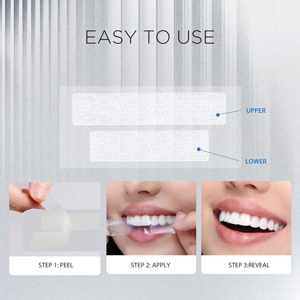 Teeth Whitening Strips 18 Treatments,Enamel Safe Strips Whitening Without The Harm,Non-Slip Whitening Strips for Sensitive Teeth