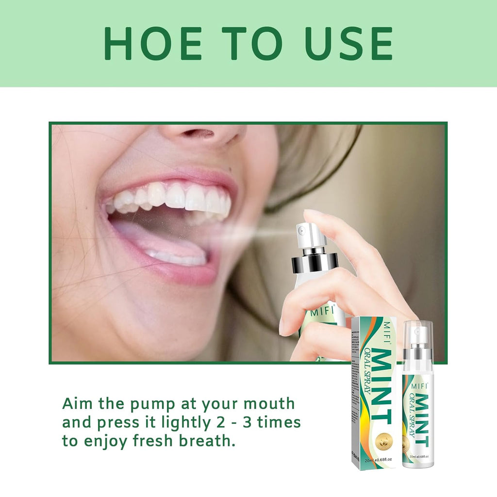 Oral Spray for Adult - Sugar-Free, Breath Freshener Spray, Dry Mouth Spray, Fights Bad Breath, Compact and Portable (Mint Flavor*2Pack)
