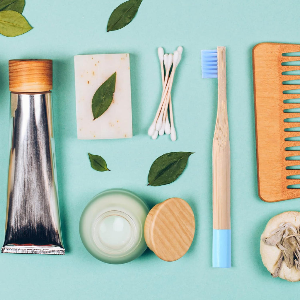 24 Pcs Kids Bamboo Toothbrushes Soft Bristle Toddler Toothbrush BPA Free Wooden Travel Toothbrushes for Kids Children Home Travel School, 5.7 Inches, Individually Wrapped