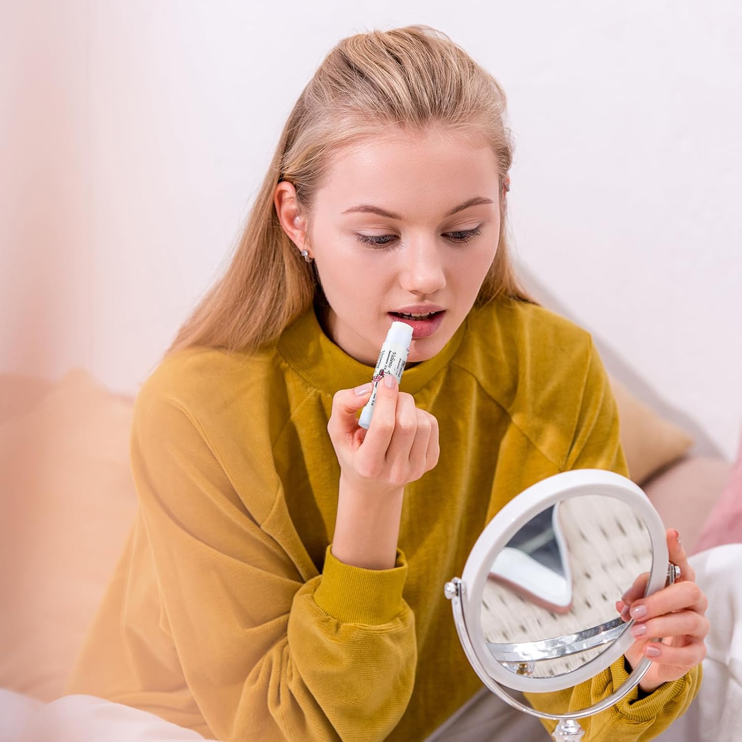 50 Pcs Christmas Christian Lip Balm Bulk Bible Verses Lip Balm Scripture Christian Gifts for Women Faith Religious Church Party Favor Inspirational Gift for Coworker Staff Employee(Rose)