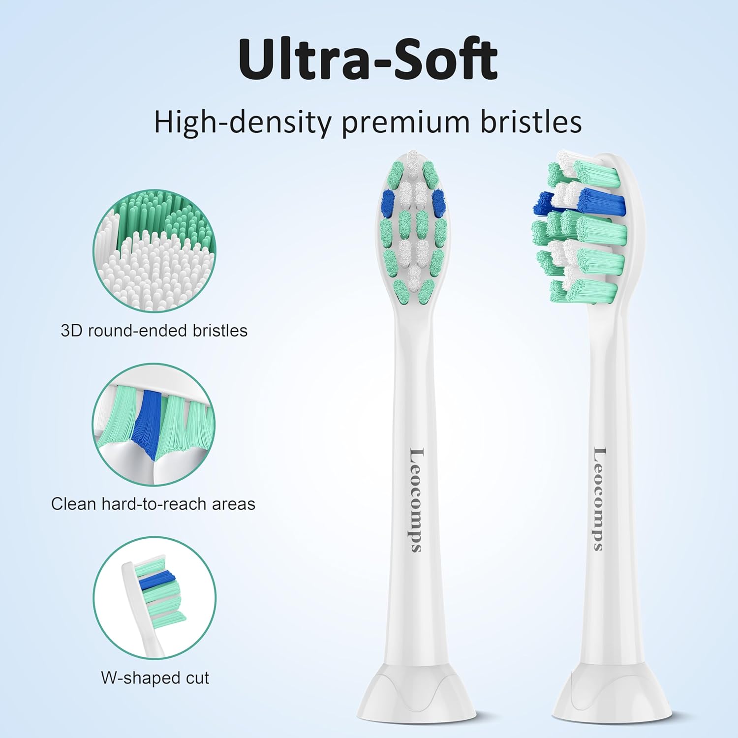 Replacement Toothbrush Heads Compatible with Philips Sonicare Click-on Electric Toothbrush Handles Plaque Control 14 Pack White