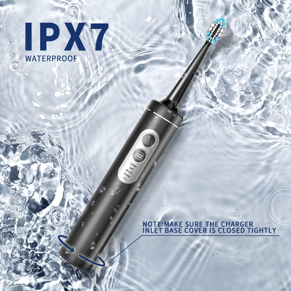 Electric Toothbrush with Water Flosser, 3 in 1 Electric Toothbrush with 4 Modes, Toothbrush and Water Flosser Combo for Adults, Water Flosser Portable for Travel and Home