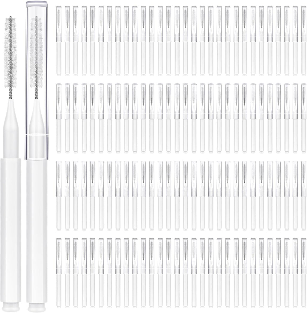 120 Pieces Interdental Brushes, Braces Brush Cleaner Orthodontic Flossers Toothpicks Floss Picks for Braces Kit for Teeth Cleaning Tools Spiral Dental Brush Head for Efficient Oral Care White