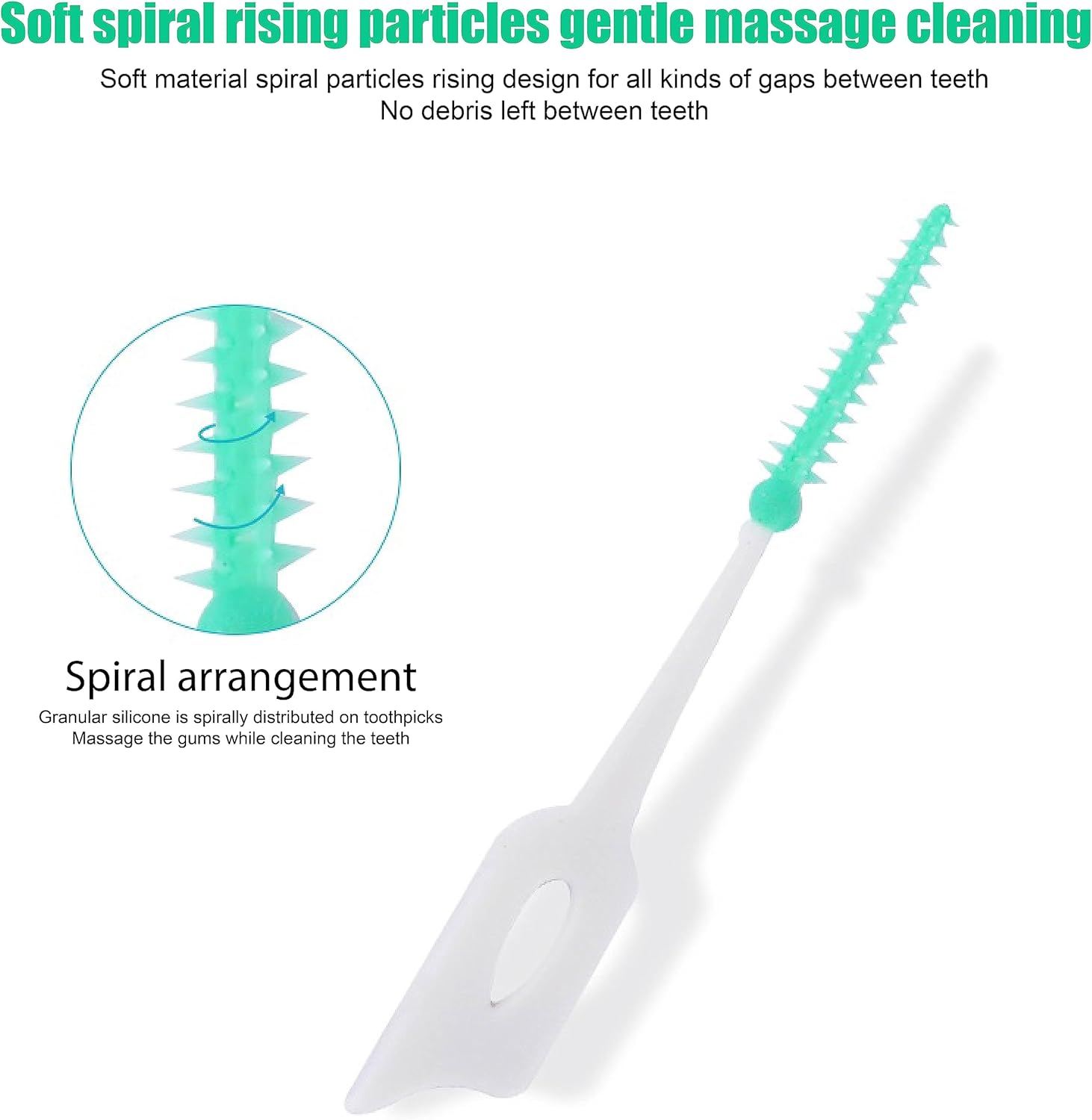 Ndzefan160PCS Portable Soft Silica Gel Toothpick Dental Floss Picks Soft Original Suitable for Oral Care of Adults and Childrens,Toothpick Brushes Teeth Cleaning Tool (Green)