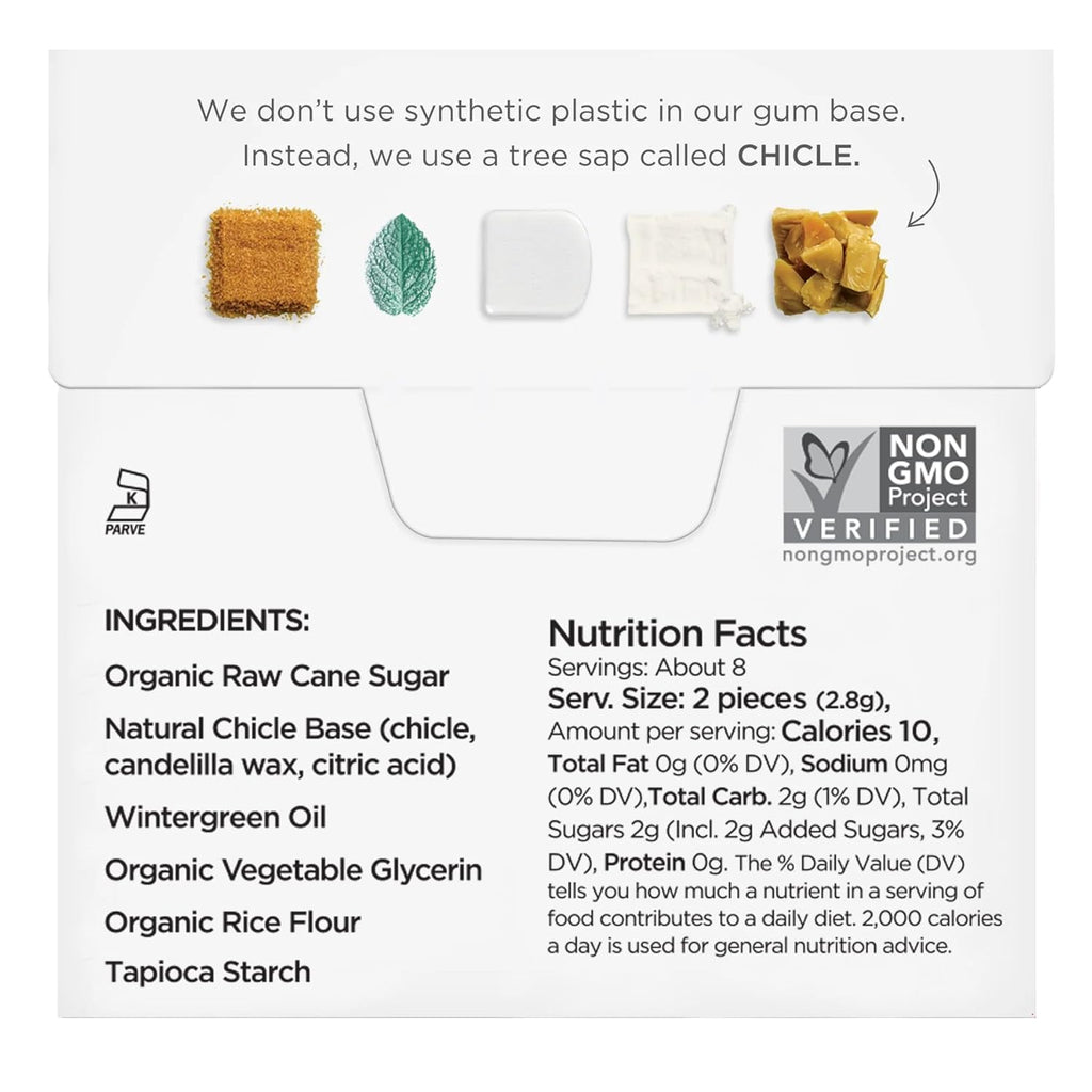 SIMPLY Gum Mint Variety Pack (Peppermint, Spearmint, Wintergreen), Plastic-Free Natural Chewing Gum, 6 Pack (90 Pieces) | Vegan, Kosher, Non GMO, Aspartame Free and Sorbitol Free