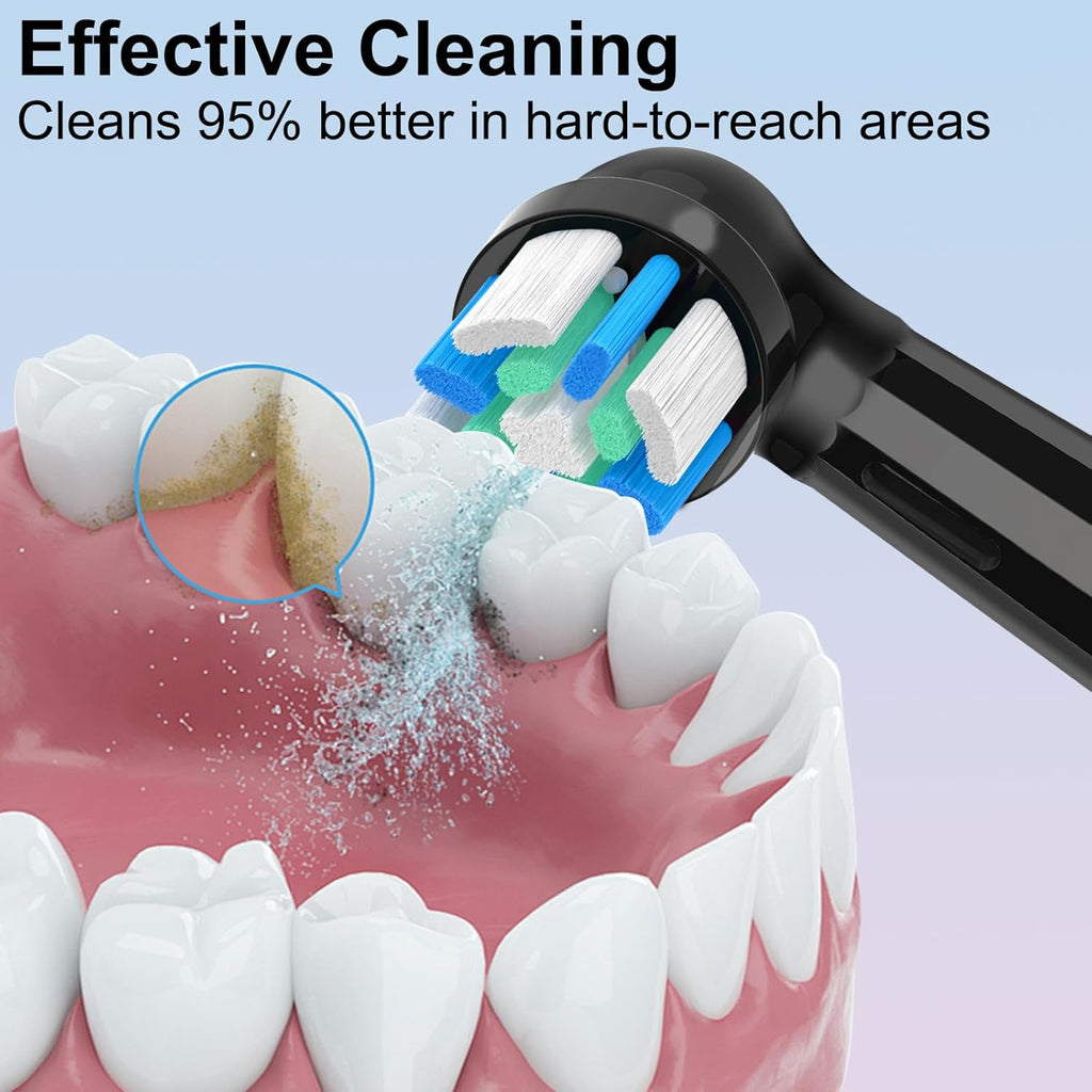 iO Replacement Heads Compatible with Oral B IO 2/3/4/5/6/7/8/9/10 Series Electric Toothbrush,Compatible with Oral B io Series Toothbrush Heads with Medium Bristles,Black