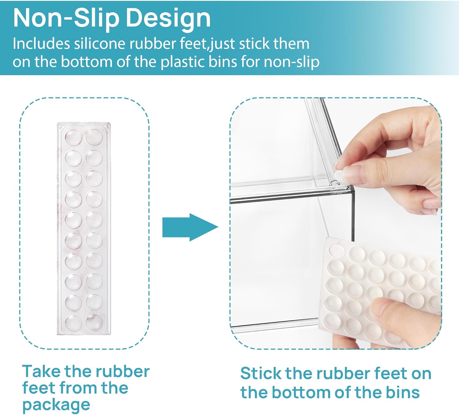 Vtopmart 4 Pack Stackable Storage Drawers, 6.6''Tall Acrylic Bathroom Makeup Organizers,Clear Plastic Drawers For Vanity, Undersink, Kitchen Cabinet,Pantry Organization and Storage