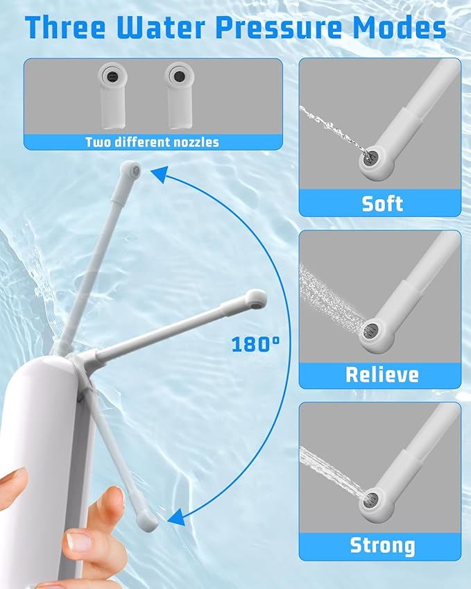 Portable Bidet for Travel with 400ml Bottle, Rechargeable Electric Travel Bidet with 3 Pressure Modes, Waterproof Handheld Bidet Sprayer for Women Men Baby Cleaning