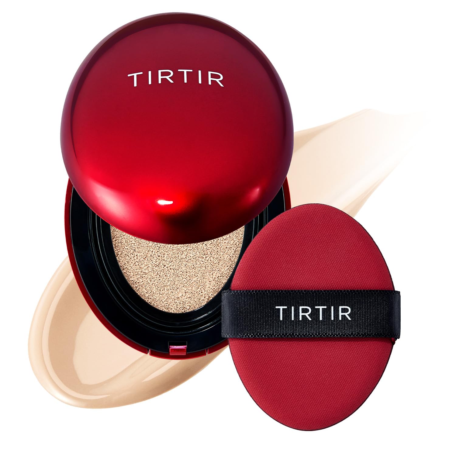 TIRTIR Mask Fit Red Cushion Foundation | Full coverage, Weightless, Skin fit, Satin Glow Finish, Korean Makeup BB Foundation, beauty, Tattoo cover up, Buildable (#17N Vanilla, 0.63 Fl Oz)