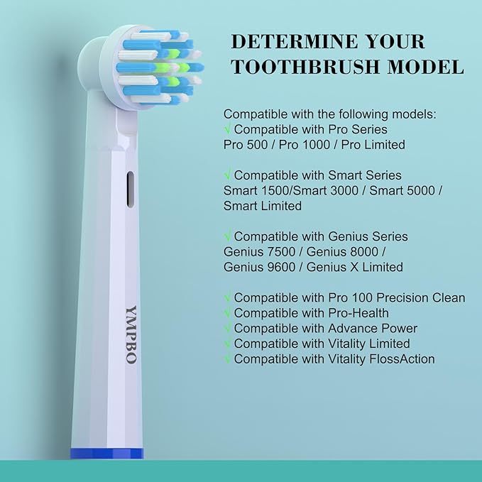 Replacement Heads Compatible with Oral B BRAU Electric Toothbrush, 10 Pack Toothbrush Head Refill Compatible with Oral b Cross Action Replacement Head, EB50