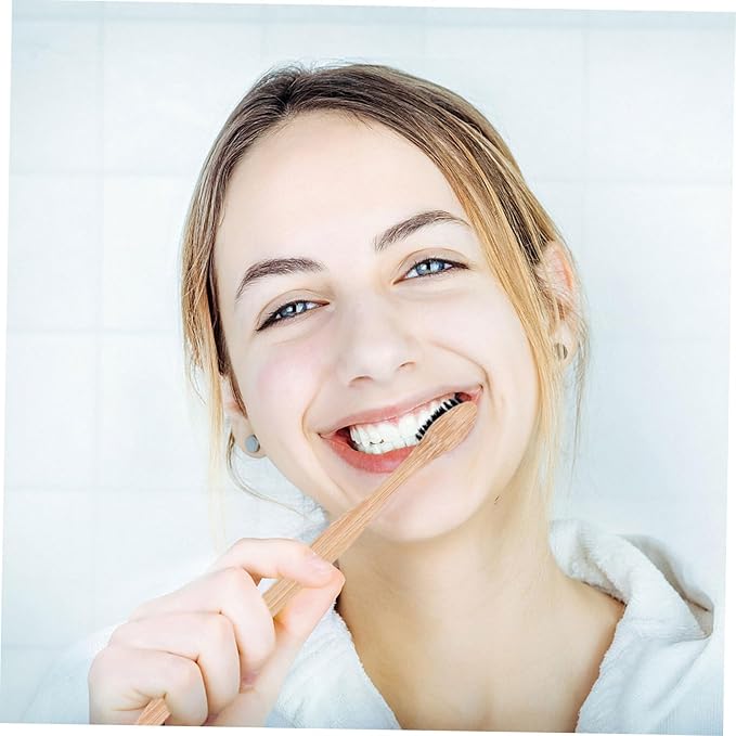 6Pcs Biodegradable Natural Toothbrushes Soft Bristles Ergonomic Wide Head Tooth Brush for Adults Travel Camping Oral Care