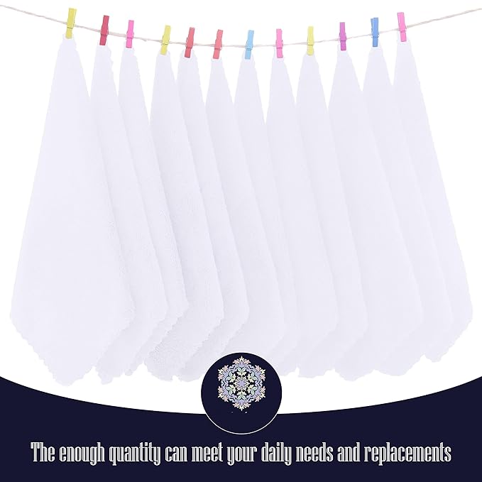 16 Pack Baby Washcloths - 10x10 Inch, Microfiber baby towel - Absorbent and Soft baby Wash Clothes for Newborns, Infants and Toddlers - Quick Dry for baby boys and girls face towel - White